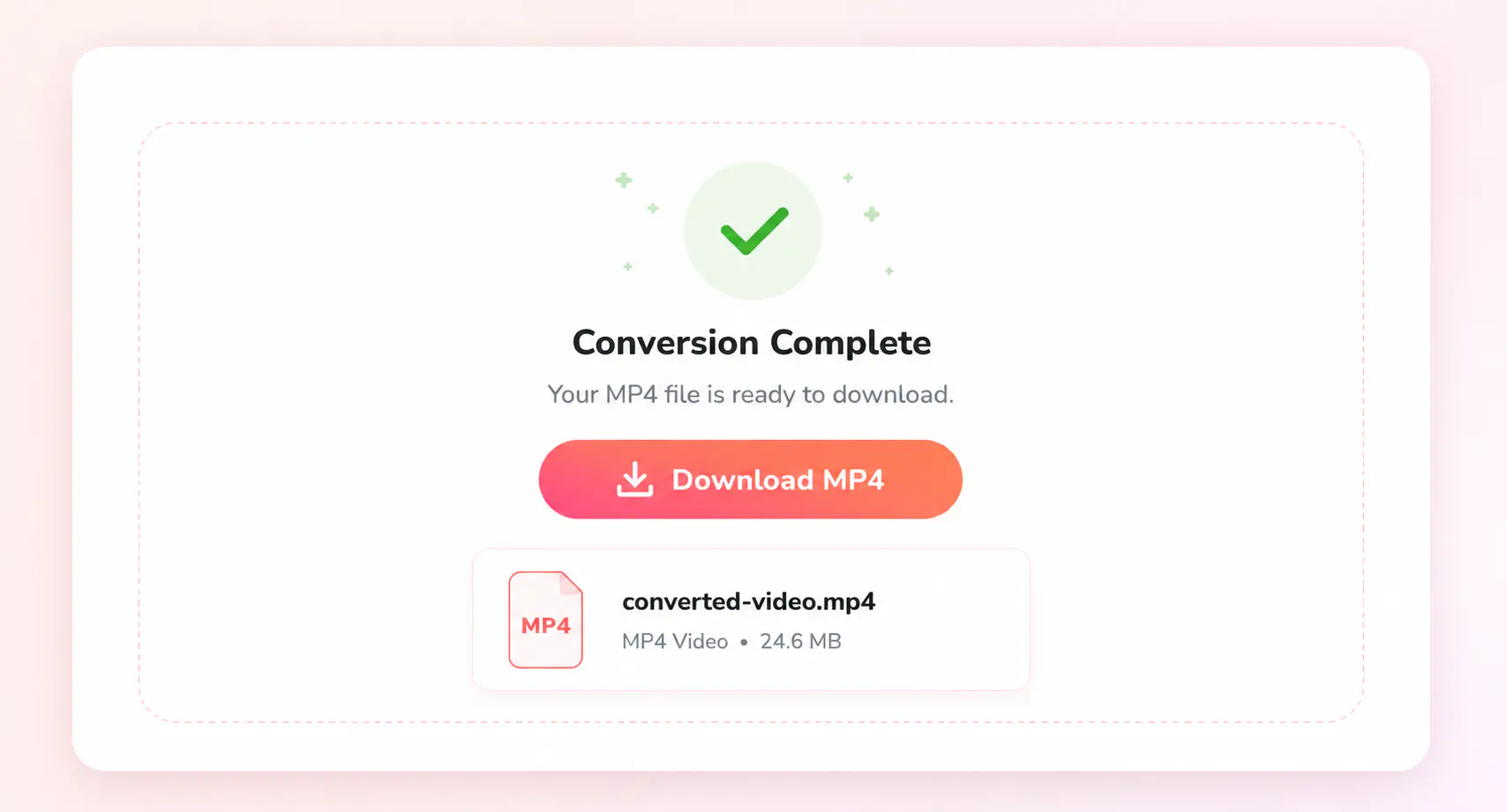 download the converted mp4 file