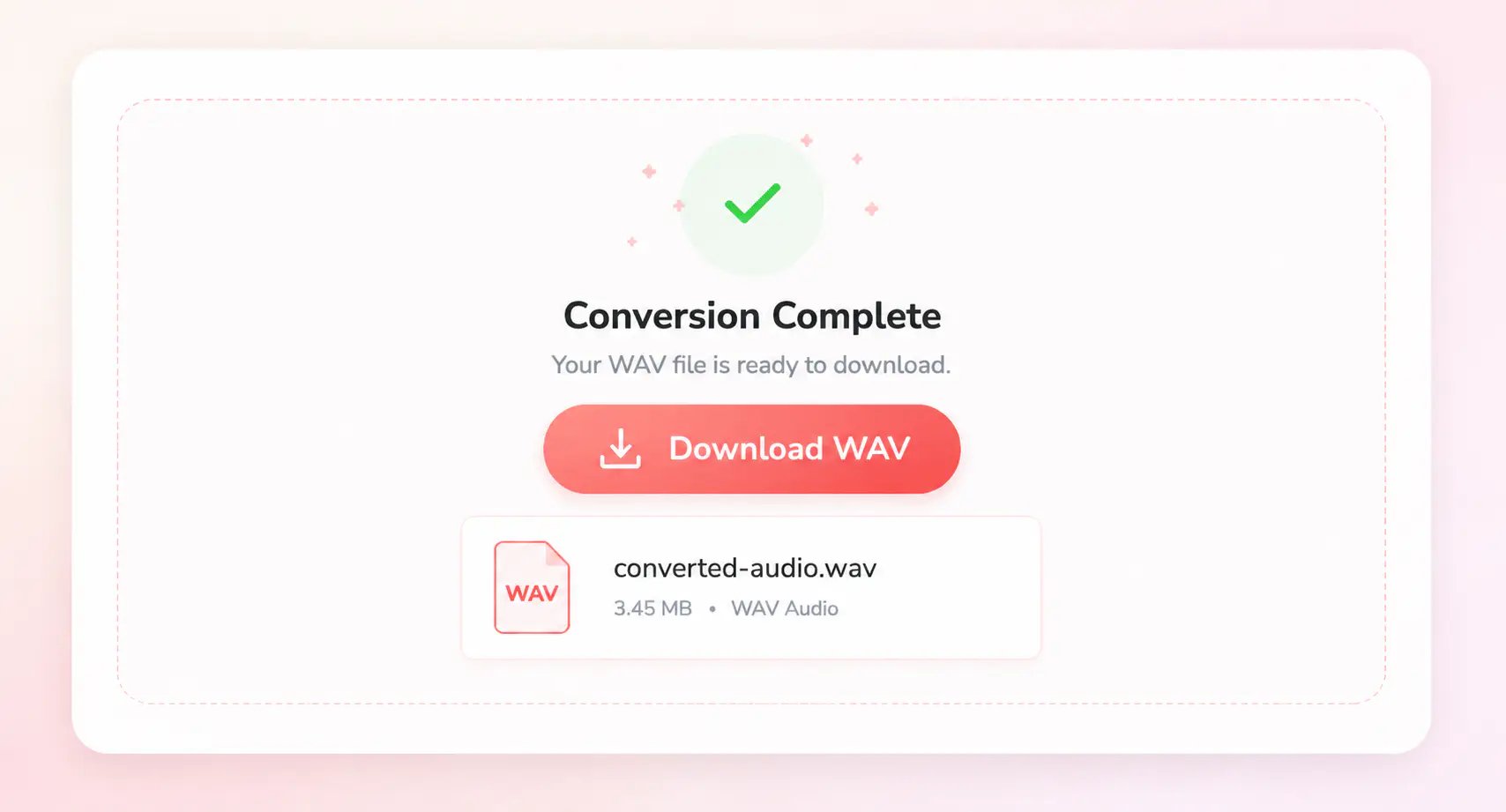 download the converted wav audio file