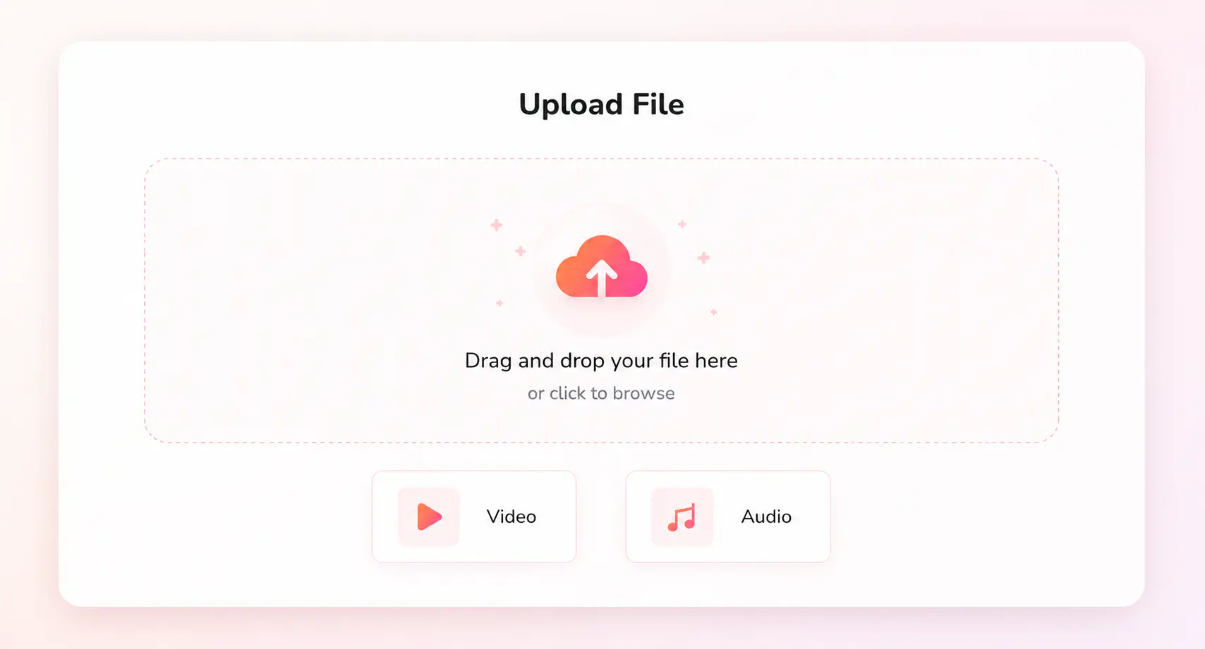 enviar um arquivo de vídeo para converter em mp3