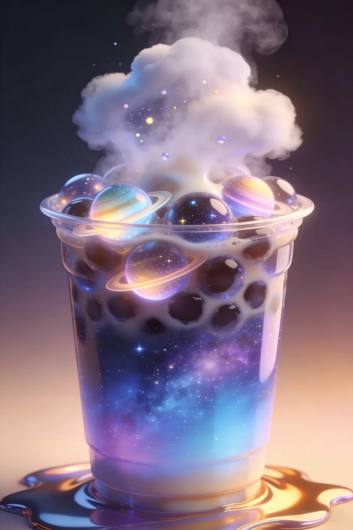 surreal cosmic drink commercial