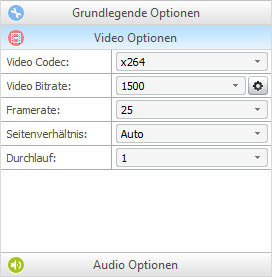 Video Optionen