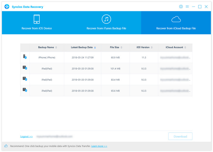 recover phone data from iCloud backup