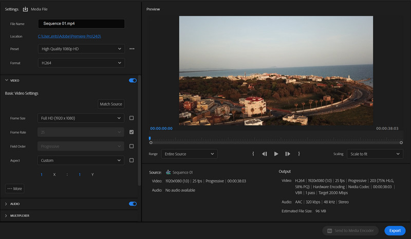 convert 4k to 1080p with adobe premiere pro