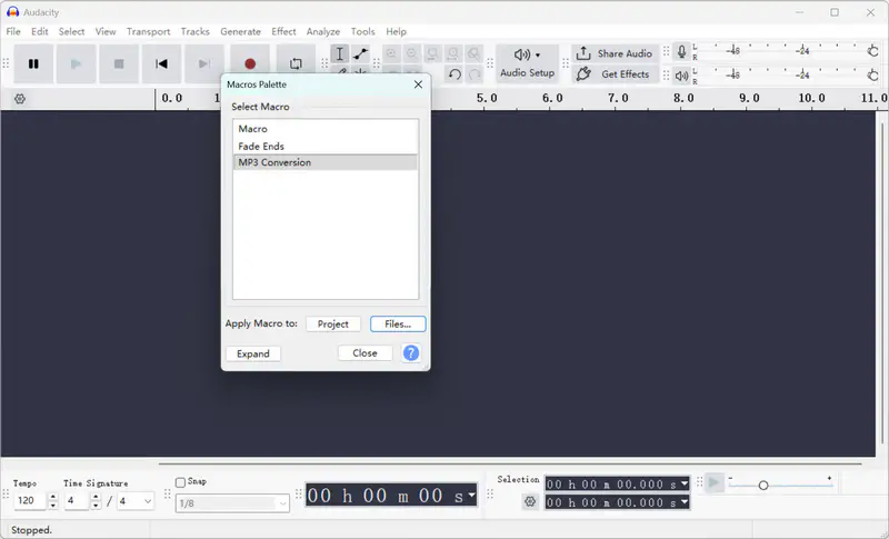 add files to audacity in batch