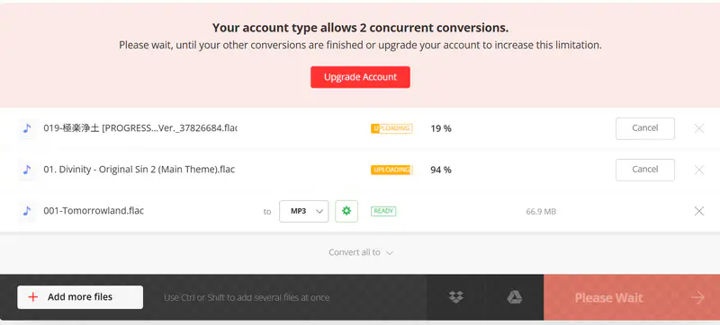 convert flac to mp3 online free with convertio