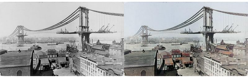 manhattan bridge construction