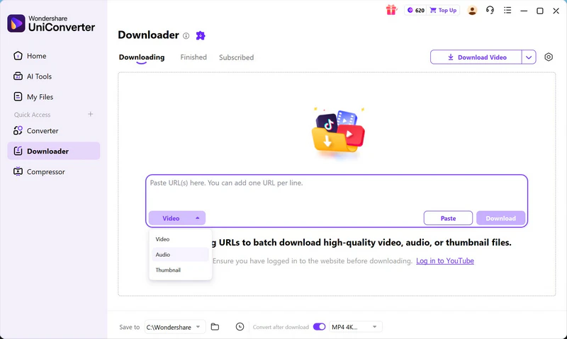 add url to uniconverter