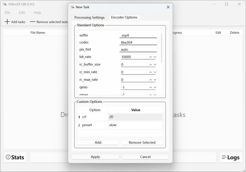 video2x encoding options