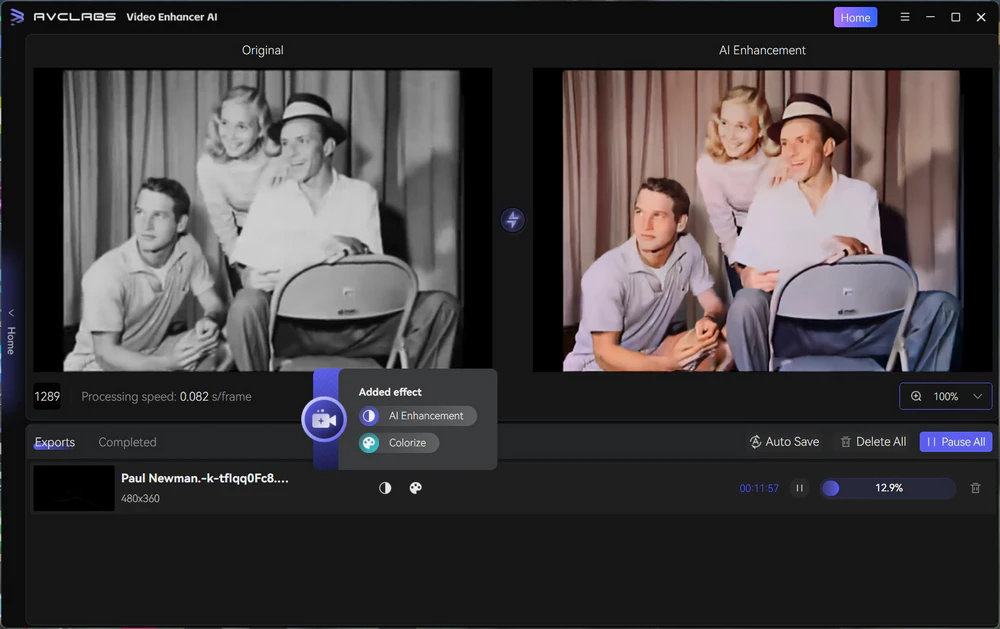 upscale video from 360p to 4k and colorize with avclabs video enhancer ai