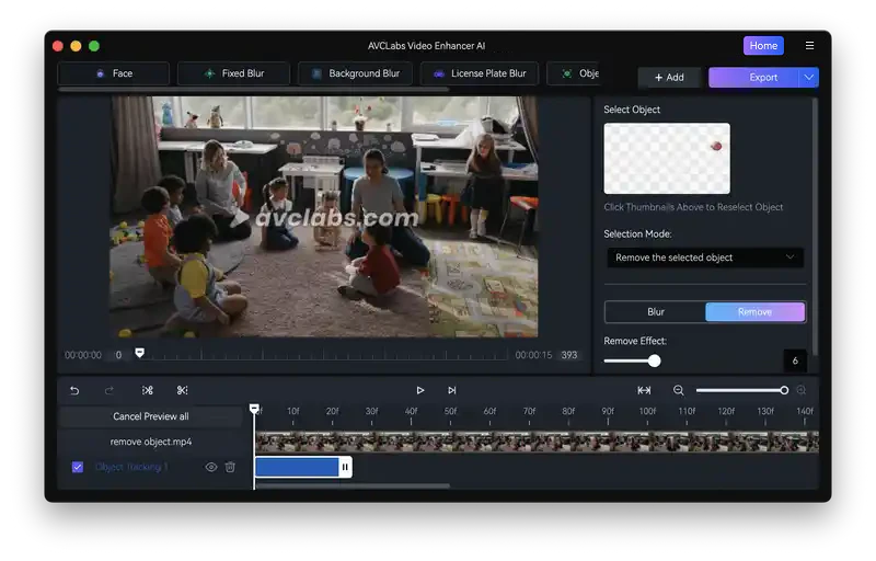 avclabs video enhancer ai video object remover on mac