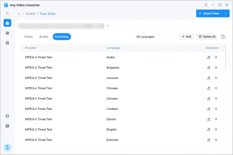 export subtitles from a video as separate files