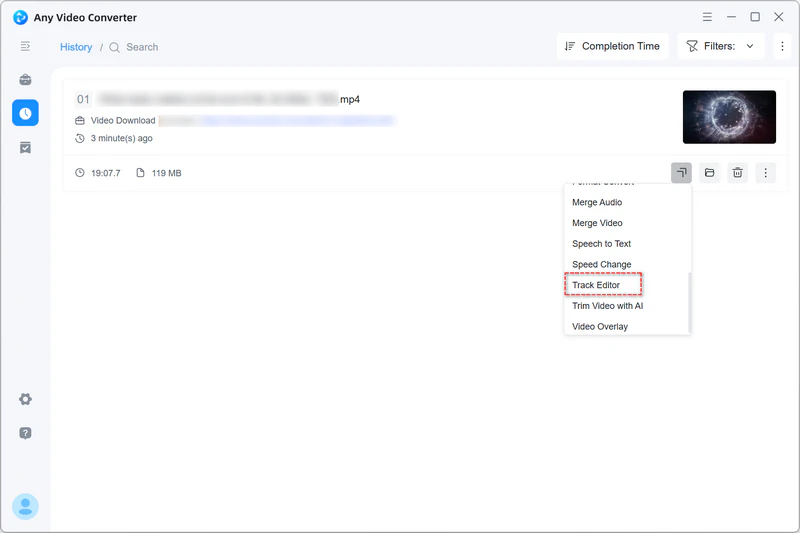 open the downloaded video in the track editor tool