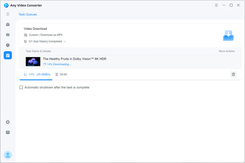 start downloading youtube video as mp4
