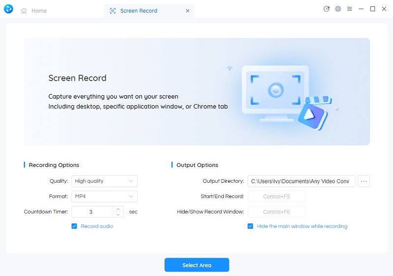 configure recording parameters