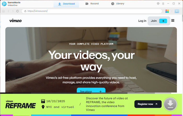 Vimeo in SameMovie Video One