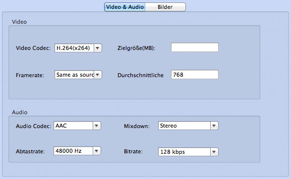 Start/Ende des Titels auswählen